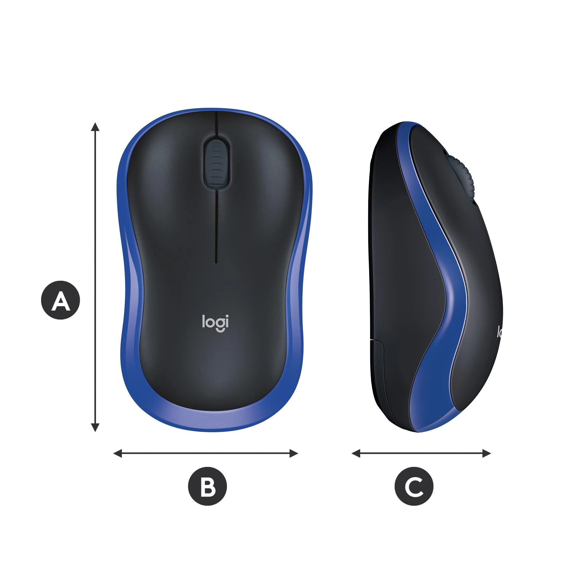 Bevielė pelė Logitech M185, Mėlyna