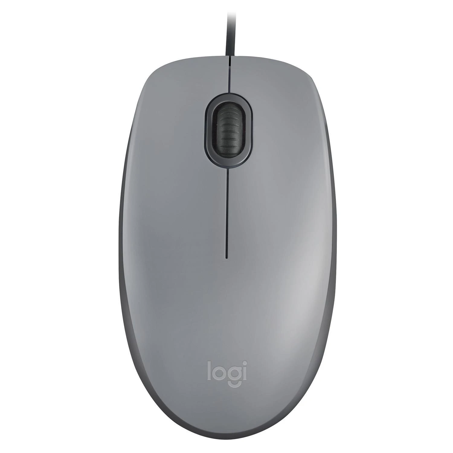 Tyli pelė su laidu Logitech M110, Pilka