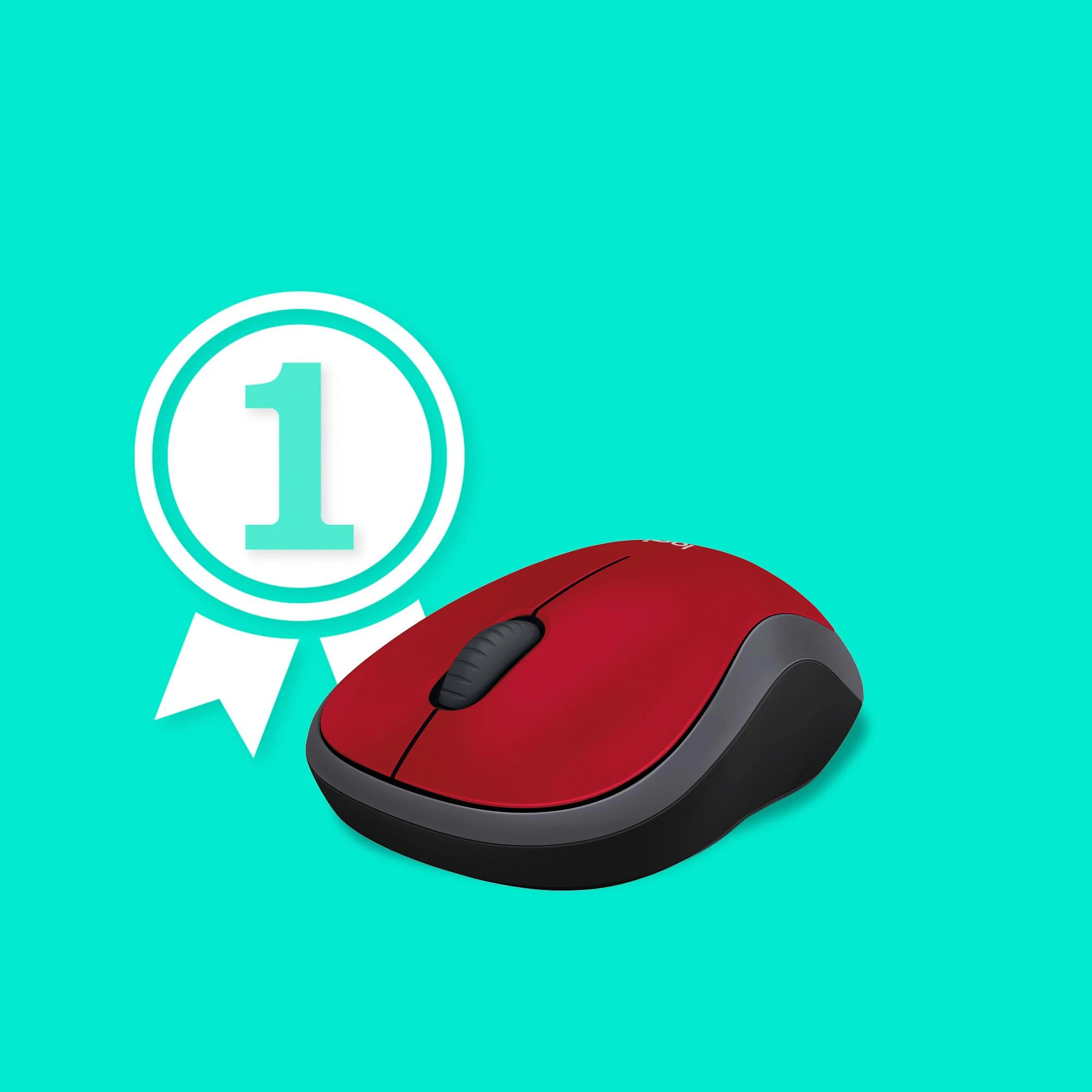 Bevielė pelė Logitech M185. Raudona