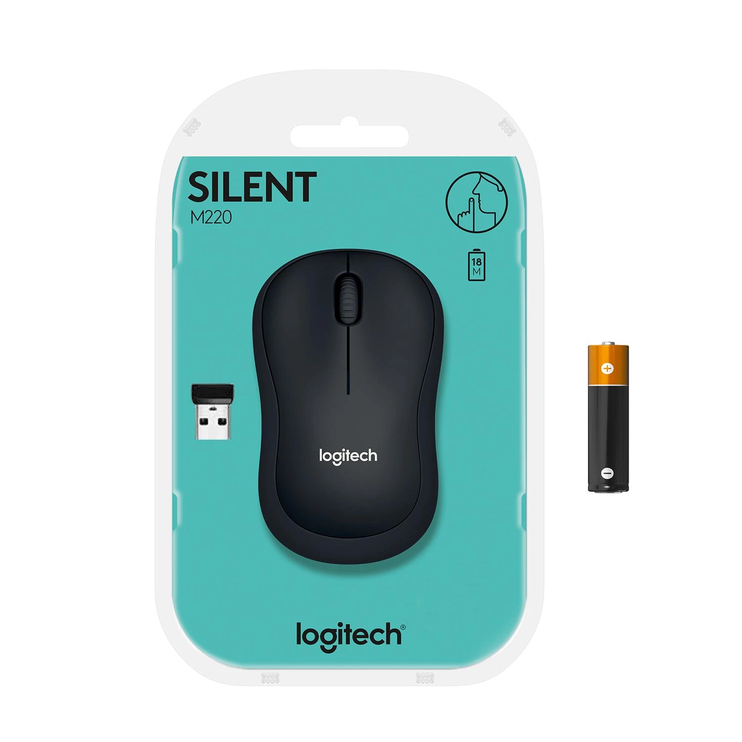 Belaidė pelė LOGITECH M220 Silent Juodai pilka