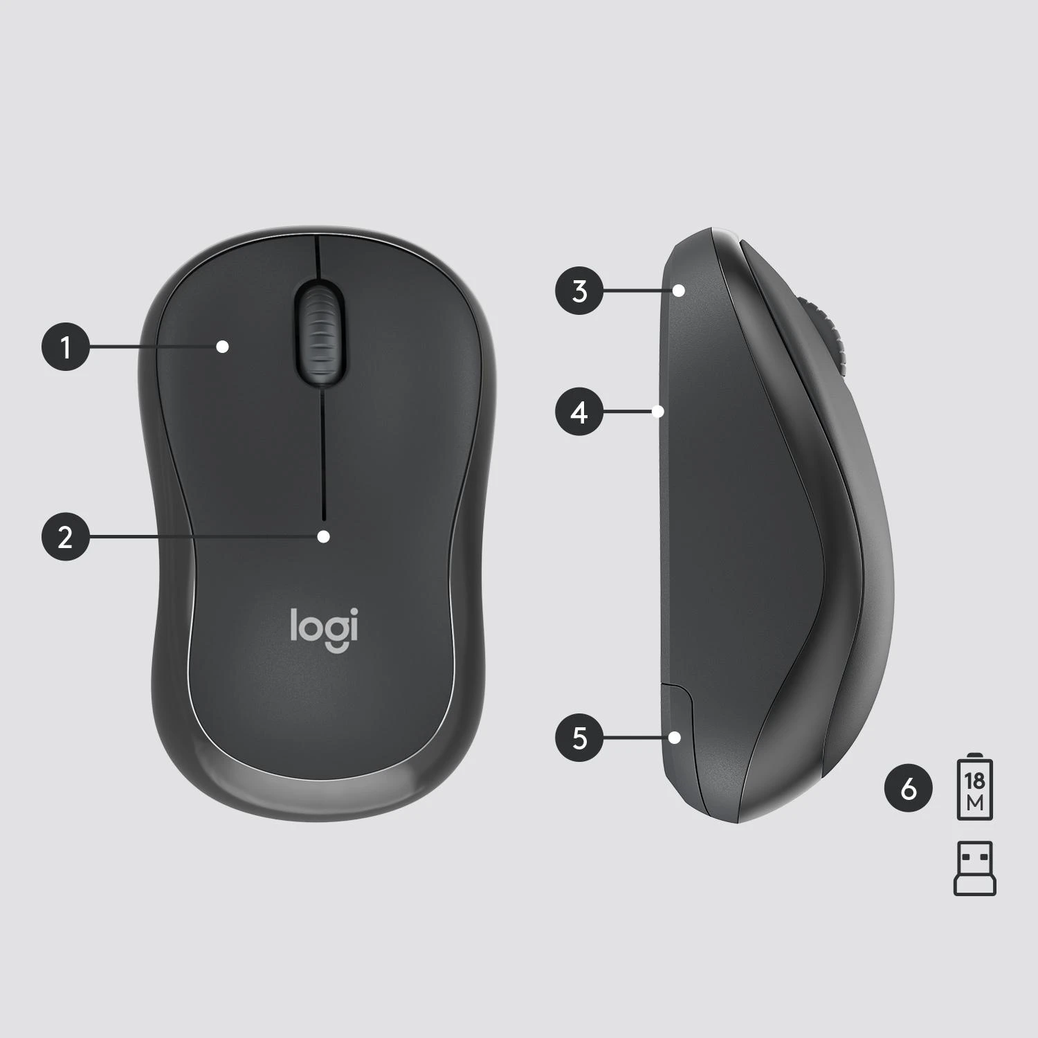 Belaidė klaviatūra su pele Logitech MK295, US kalba, Juodos spalvos