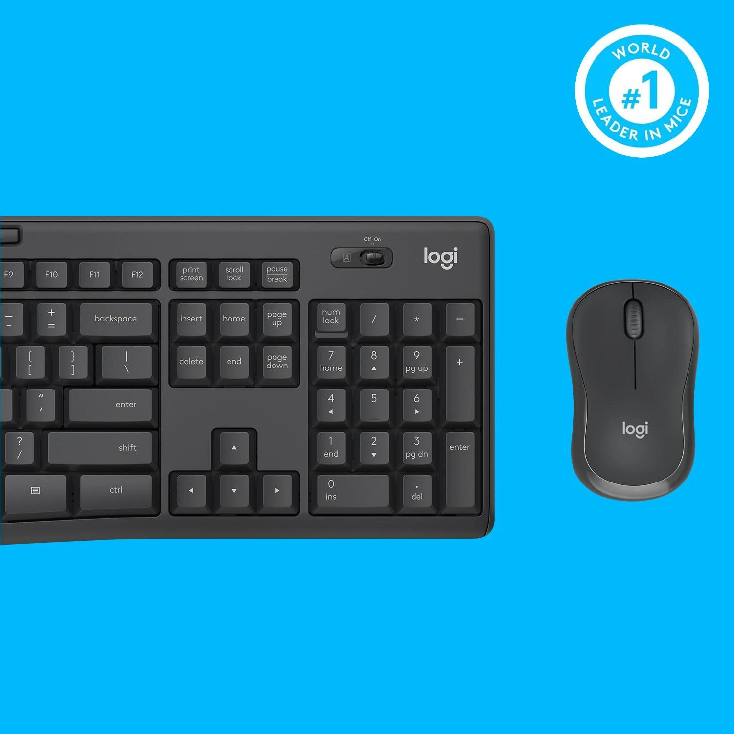 Belaidė klaviatūra su pele Logitech MK295, US kalba, Juodos spalvos