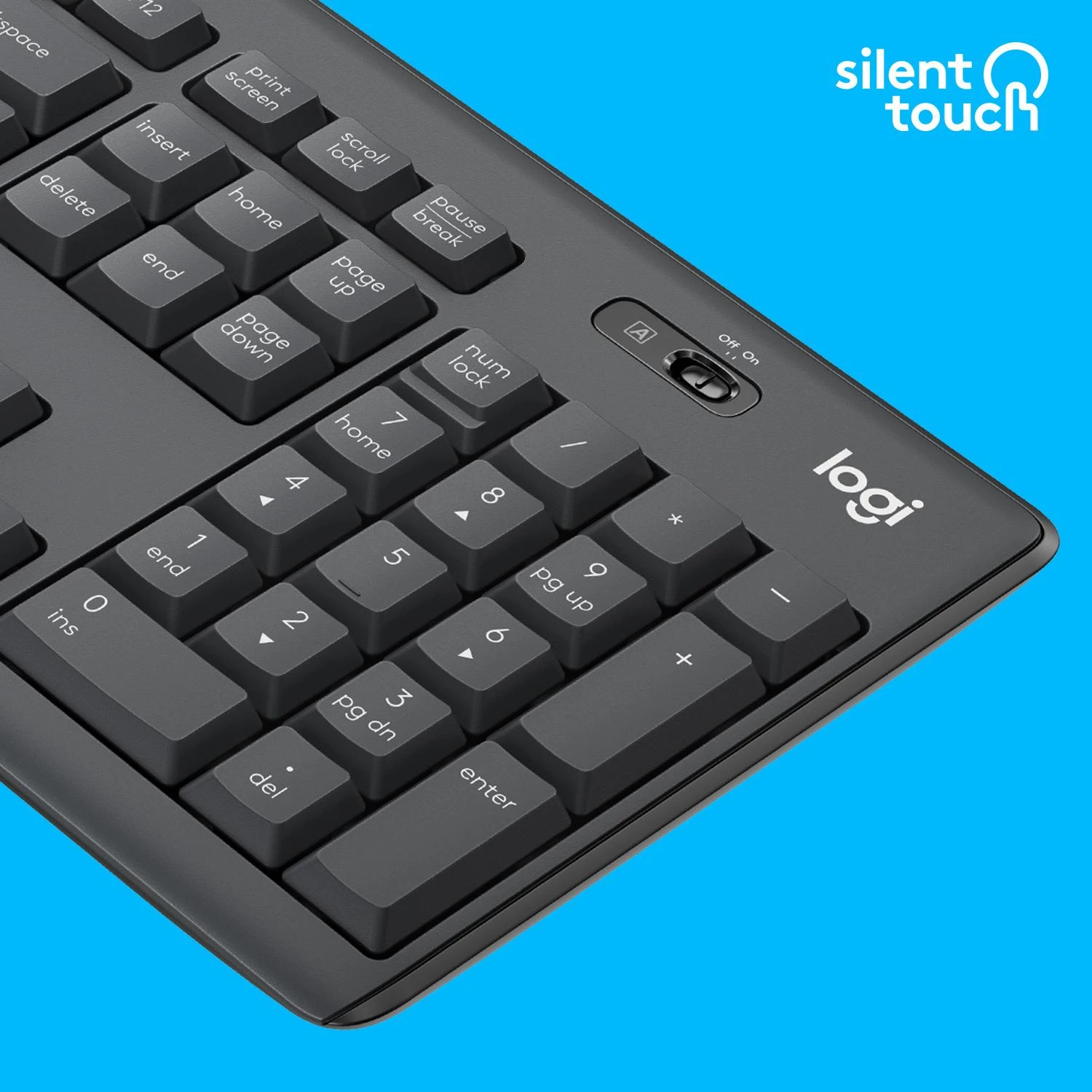 Belaidė klaviatūra su pele Logitech MK295, US kalba, Juodos spalvos