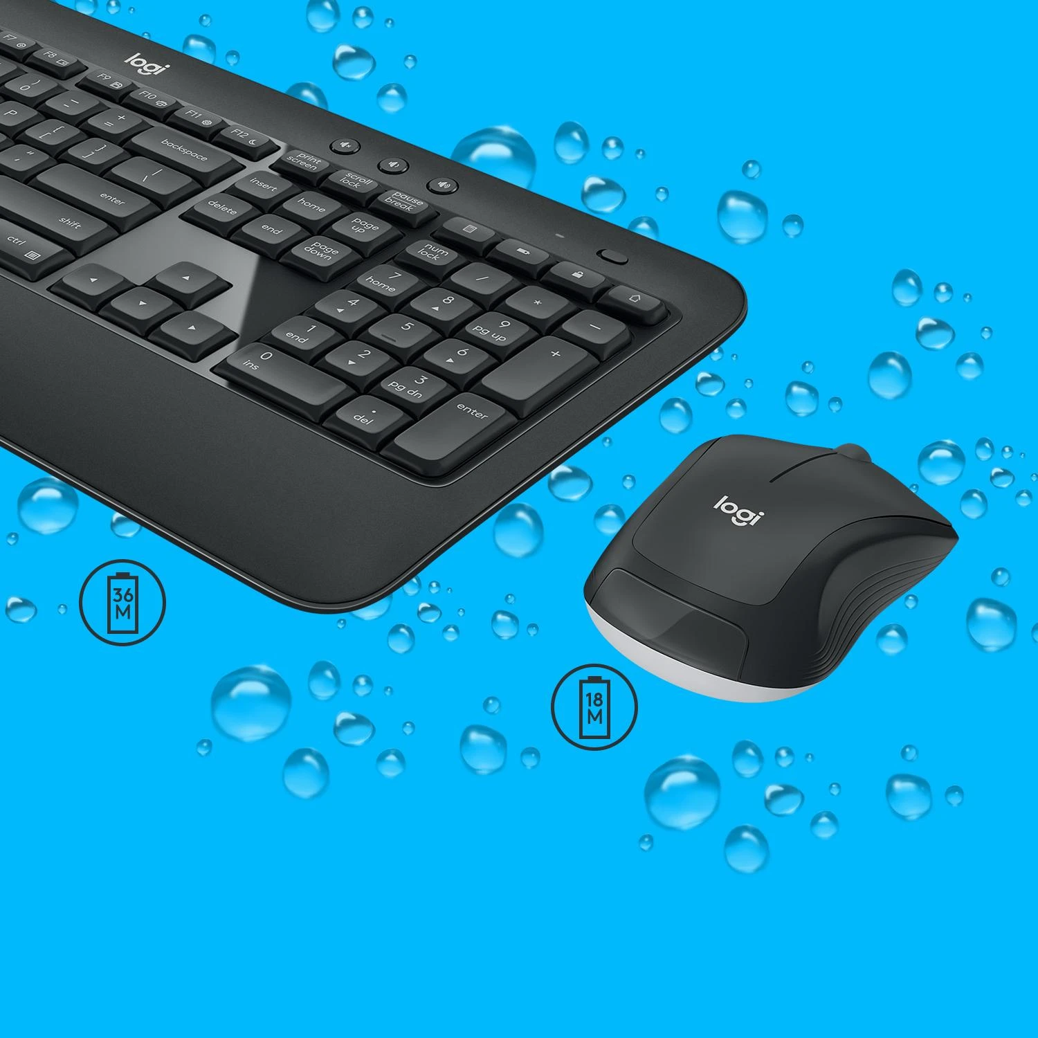 Belaidis pelės ir klaviatūros rinkinys Logitech MK540 Advanced, išdėstymas: US tarptautinis (Qwerty)