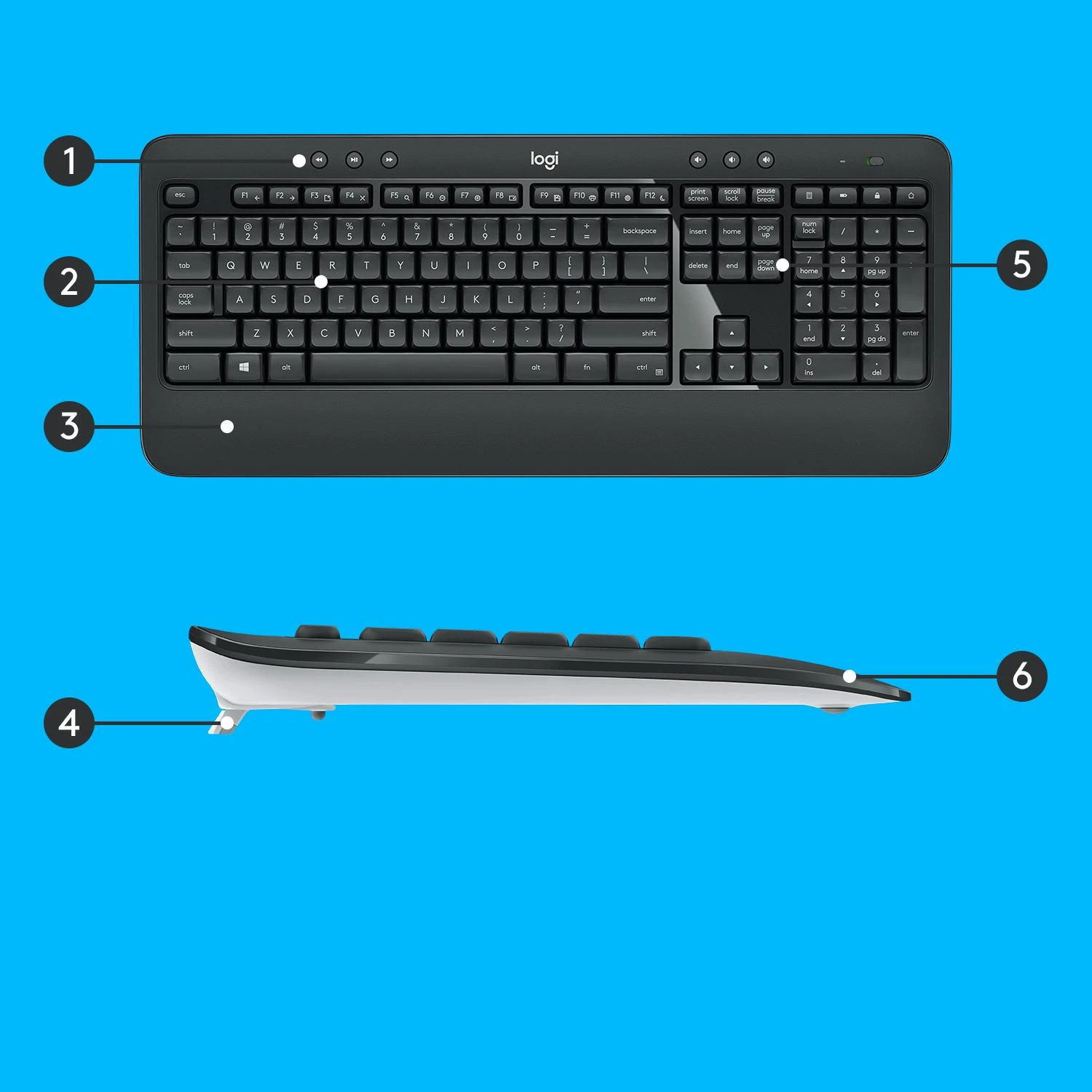 Belaidis pelės ir klaviatūros rinkinys Logitech MK540 Advanced, išdėstymas: US tarptautinis (Qwerty)