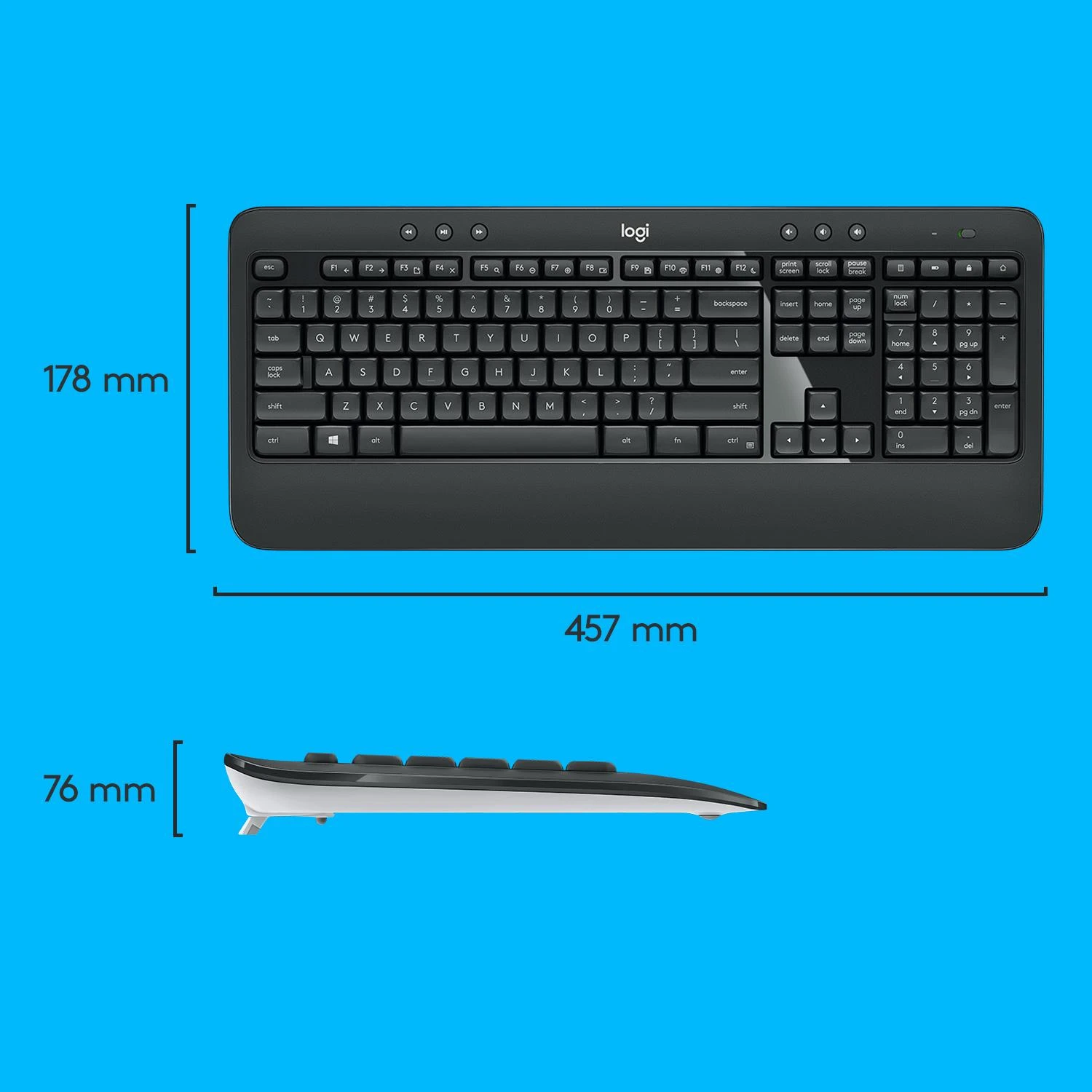 Belaidis pelės ir klaviatūros rinkinys Logitech MK540 Advanced, išdėstymas: US tarptautinis (Qwerty)
