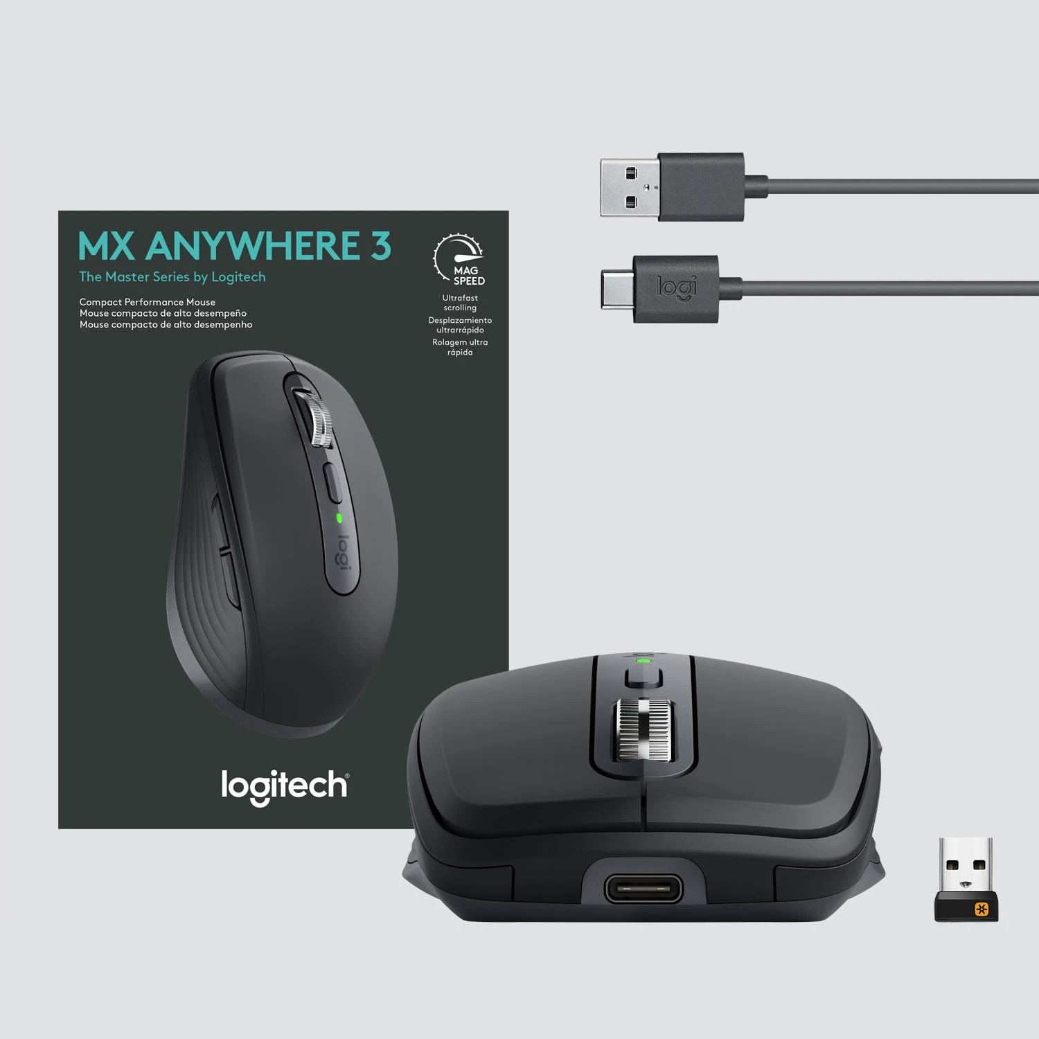 Belaidė pelė Logitech MX Anywhere 3, Juodos spalvos