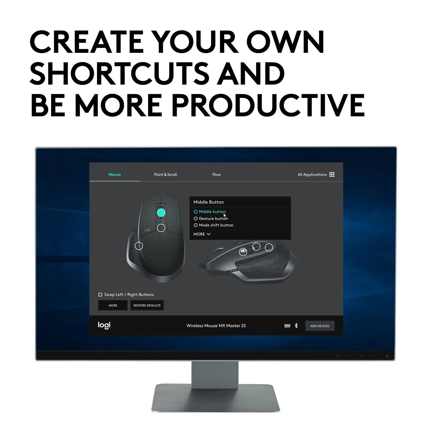 Belaidė pelė Logitech® MX Master 2S Grafito spalvos