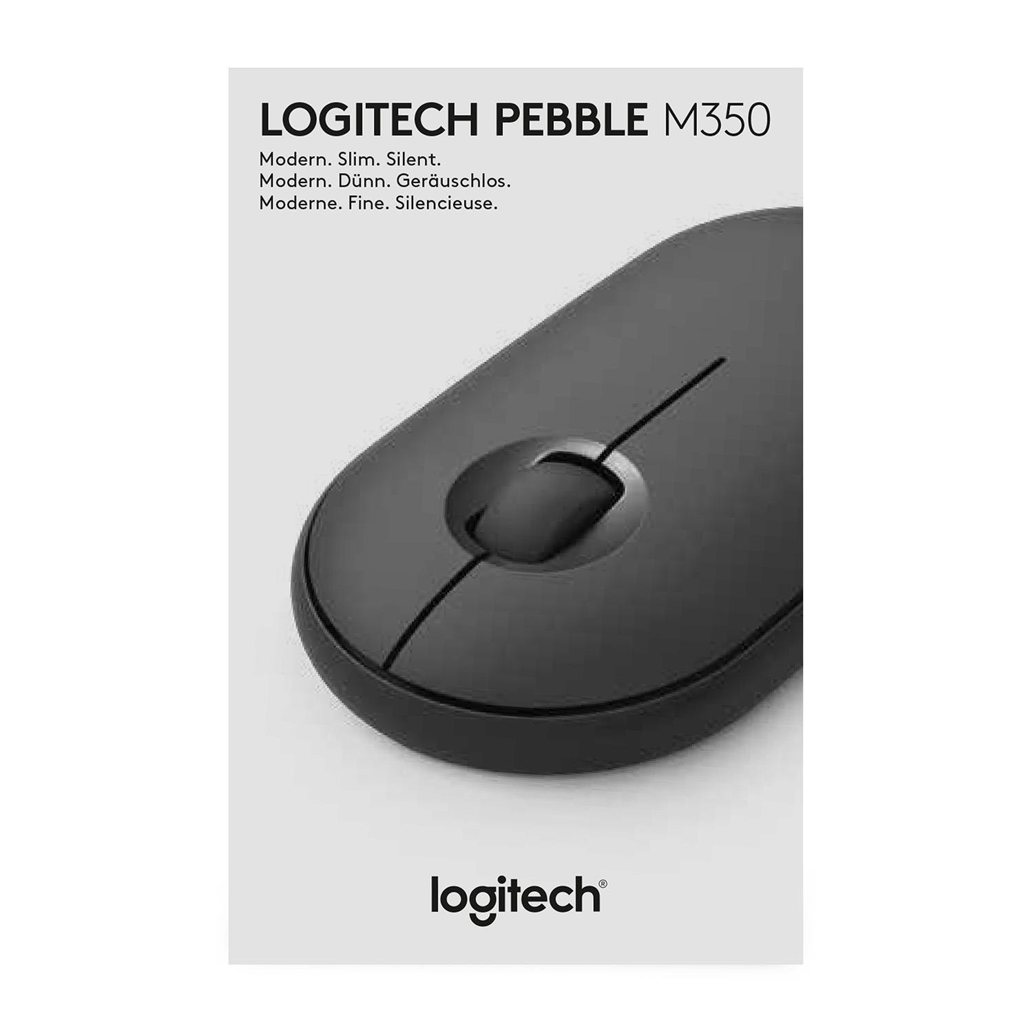 Minimalistinė moderni ir tyli belaidė pelė Logitech Pebble M350, Grafito spalvos
