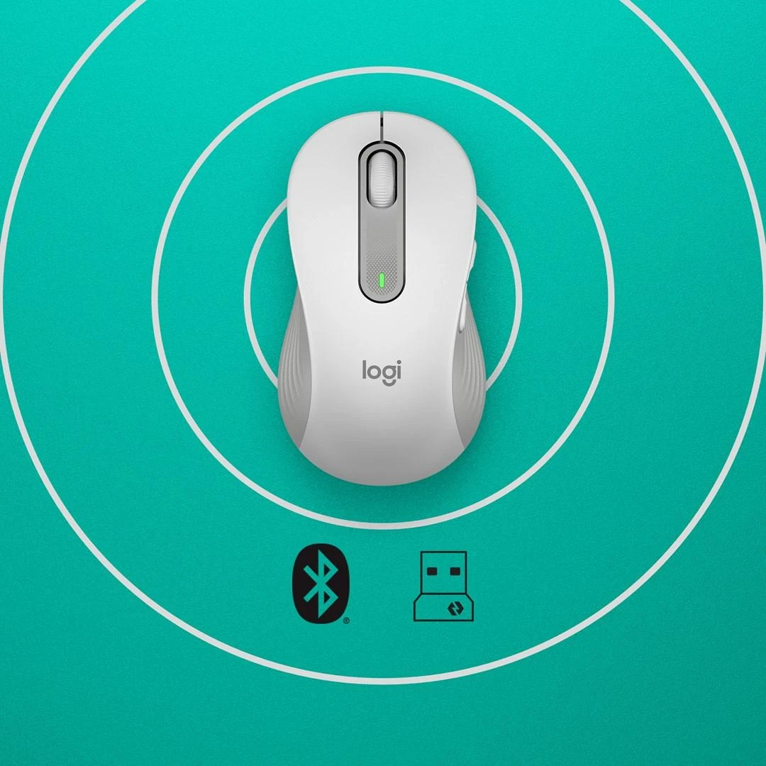 Belaidė pelė Logitech Signature M650 L Left, baltos spalvos