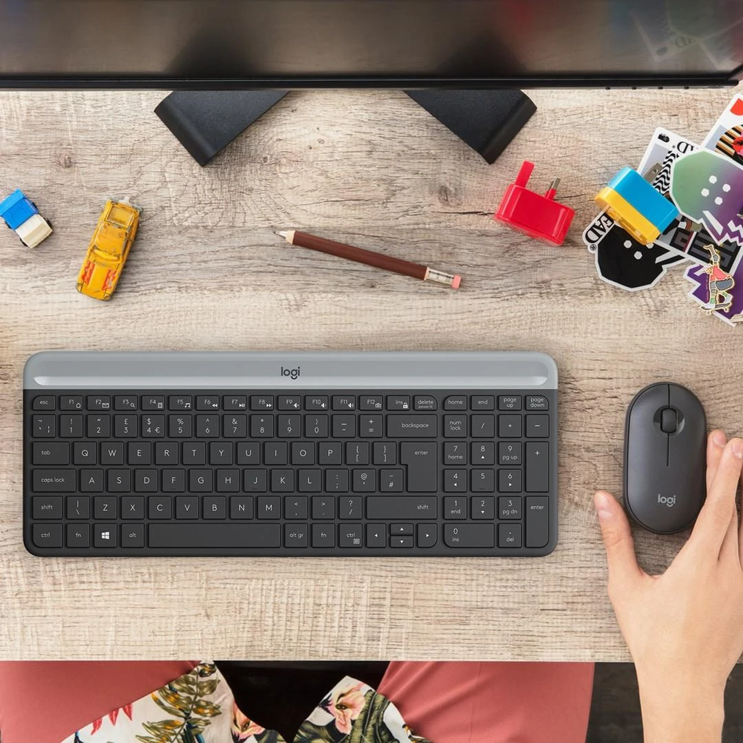 Logitech MK470 Slim Wireless Combo, belaidė klaviatūra ir pelė, US išdėstymas, Grafito spalvos
