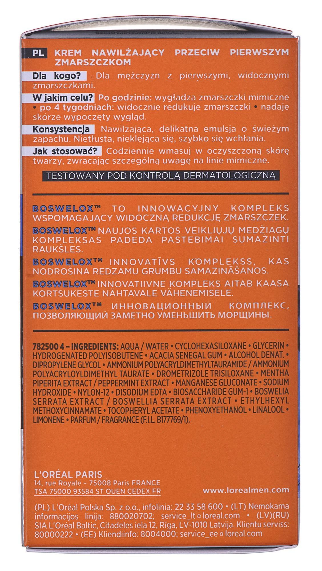 L'Oreal Paris Men Expert Stop Wrinkles kremas nuo raukšlių, 50 ml