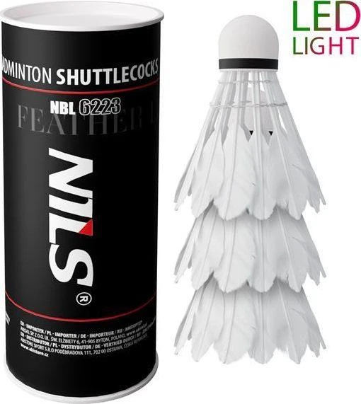 Badmintono plunksniukai Nils NBL6223, LED, 3 vnt.