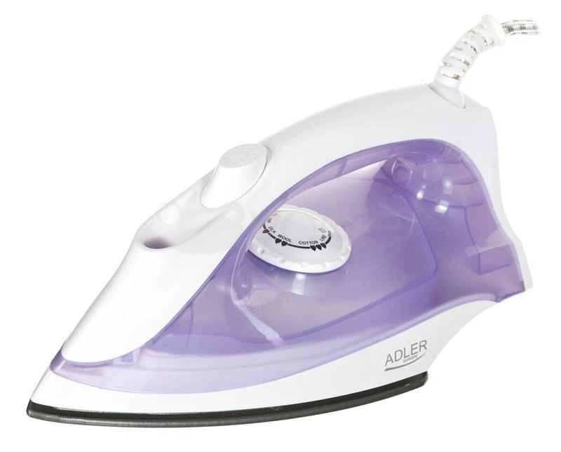 Lygintuvas | Adler | AD 5019 | With cord | 1600 W | Vanduo tank capacity 100 ml | Continuous steam 10 g/min | Violet/Baltas