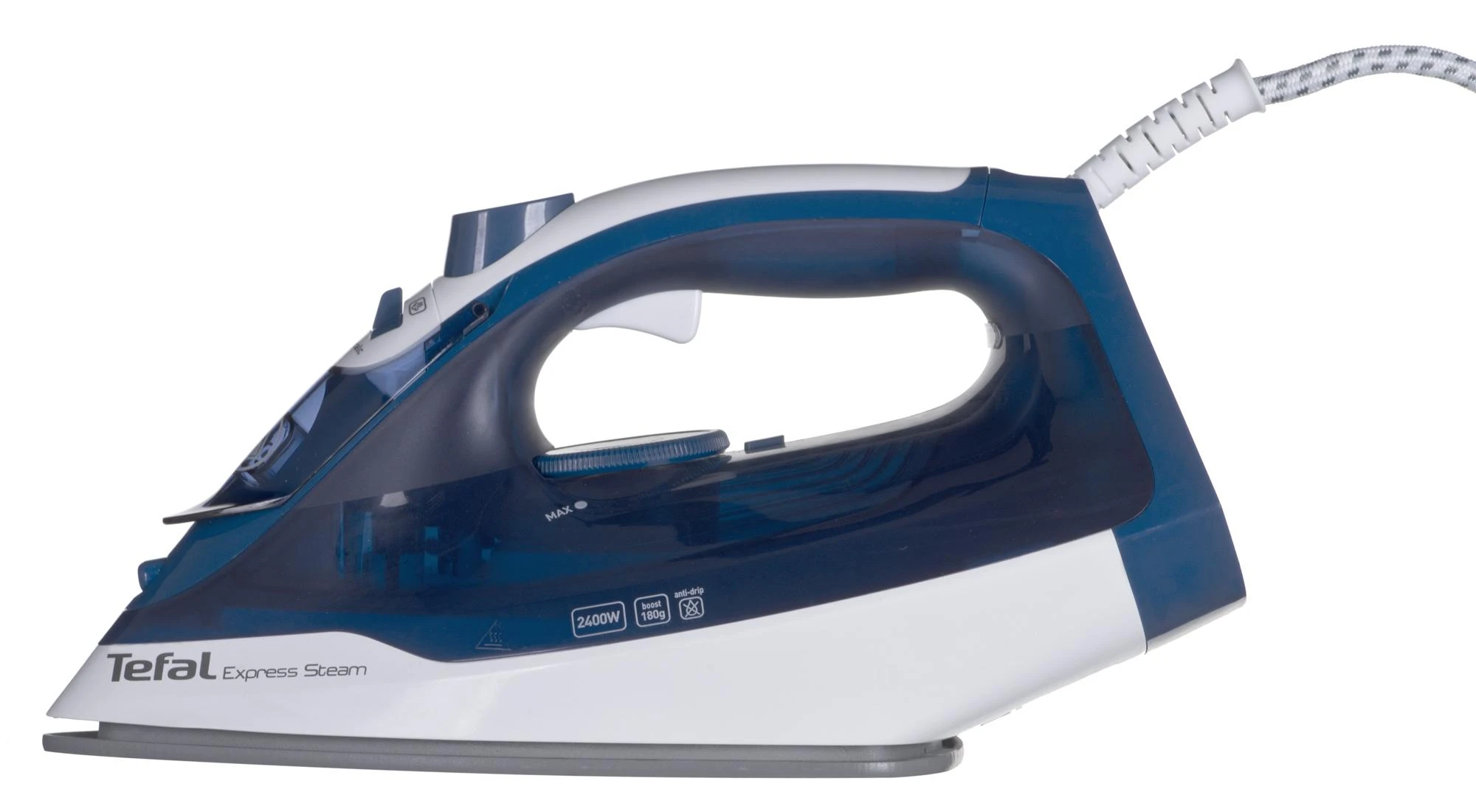 TEFAL | FV2838E0 | Garų lygintuvas | 2400 W | Vanduo tank capacity 270 ml | Continuous steam 40 g/min | Mėlyna/Baltas