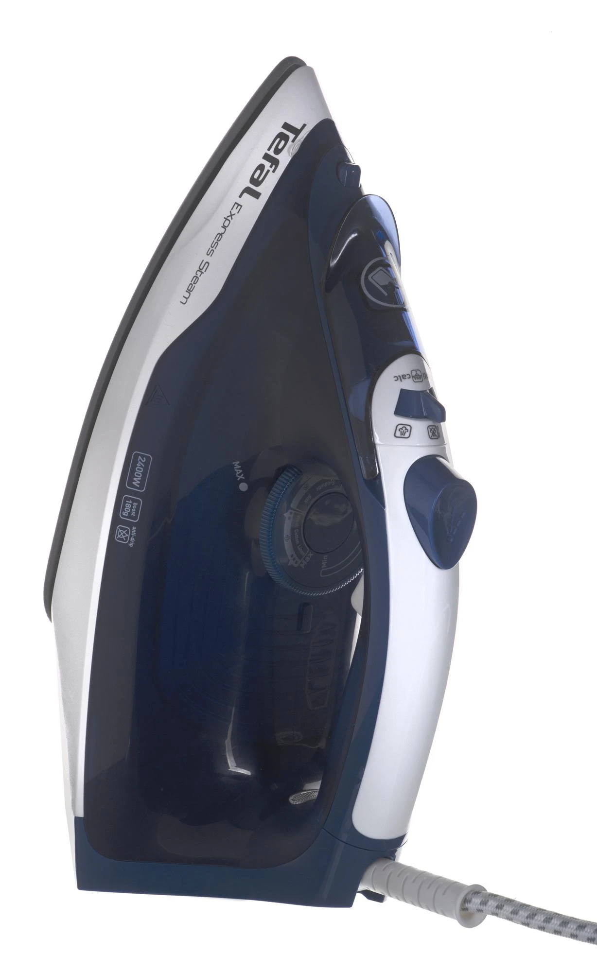 TEFAL | FV2838E0 | Garų lygintuvas | 2400 W | Vanduo tank capacity 270 ml | Continuous steam 40 g/min | Mėlyna/Baltas