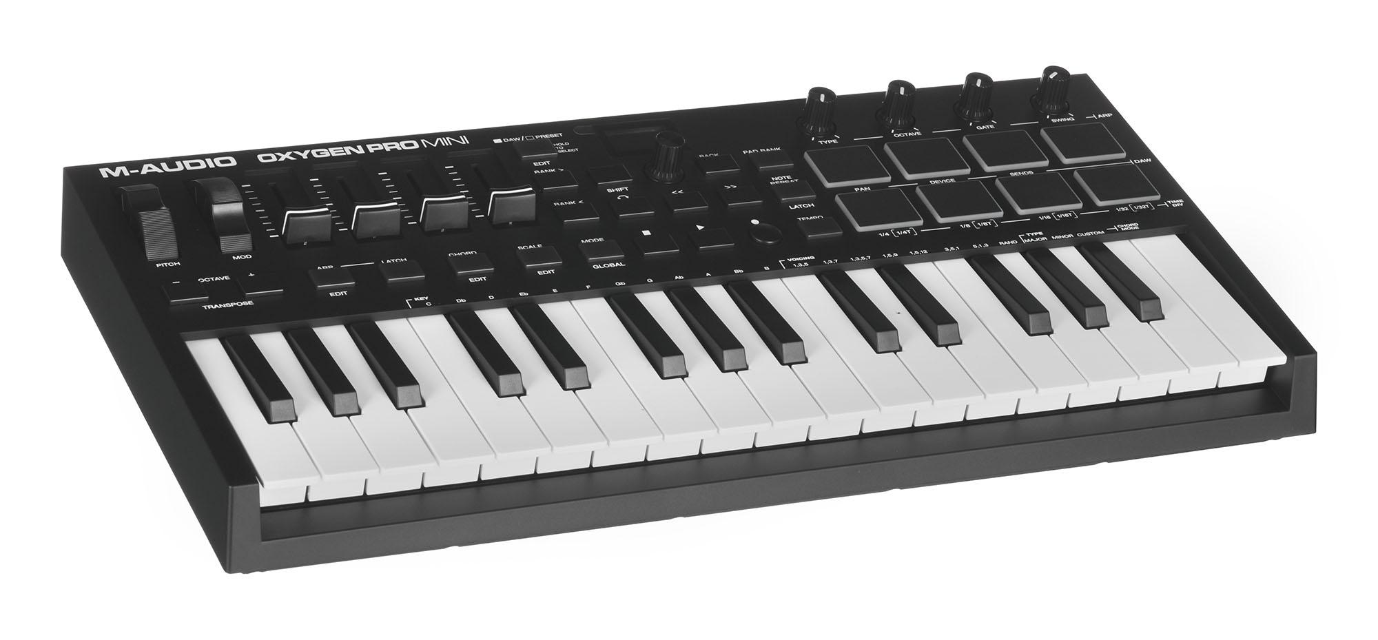 DTM・DAW (M-AUDIO) Oxygen Pro Mini 32 MIDI klaviatūra M-AUDIO Oxygen Pro Mini, juoda, modelis