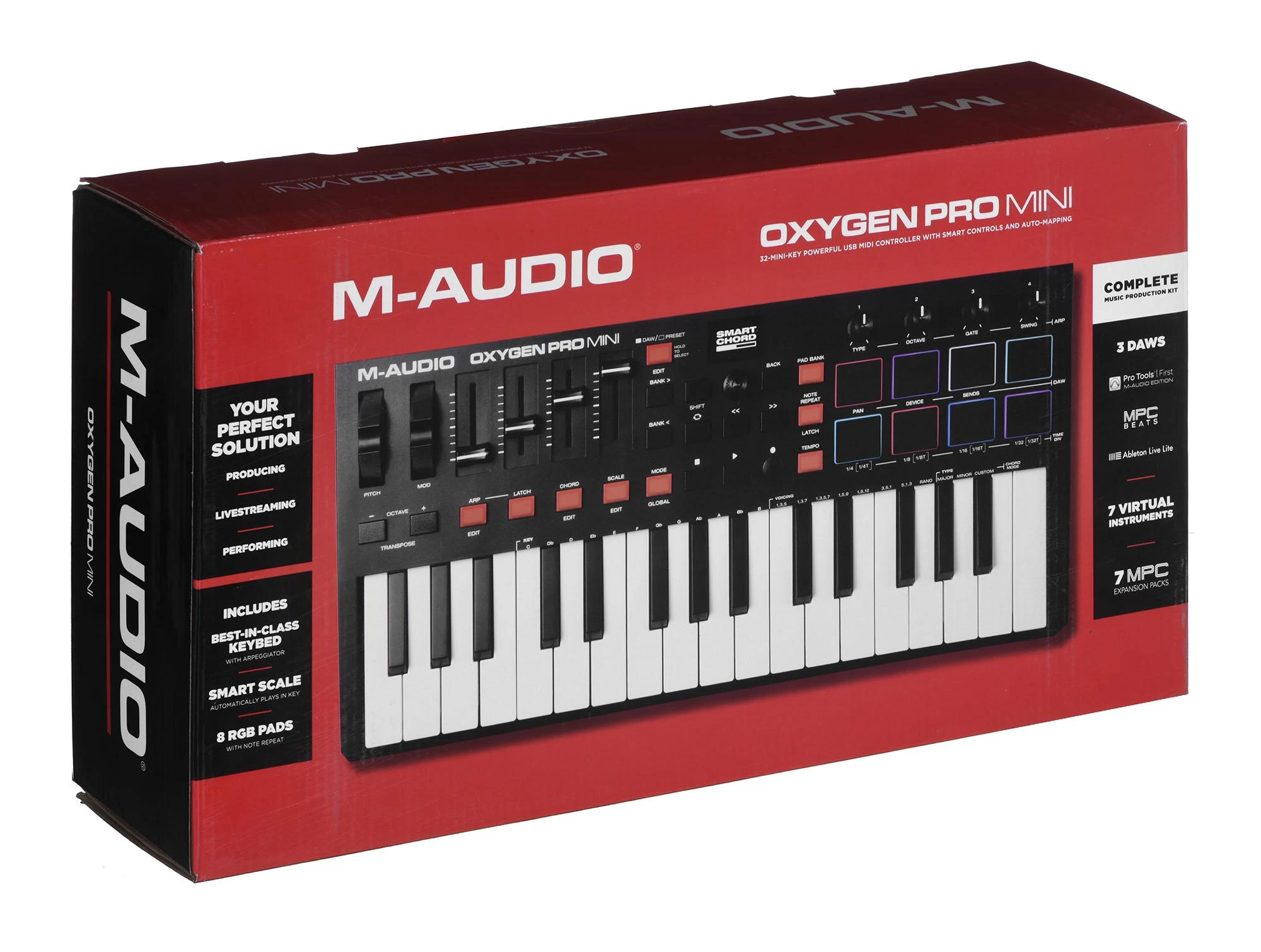 MIDI klaviatūra M-AUDIO Oxygen Pro Mini, juoda