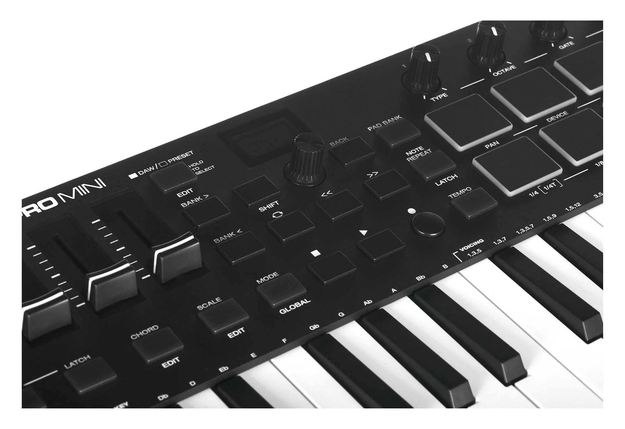 MIDI klaviatūra M-AUDIO Oxygen Pro Mini, juoda