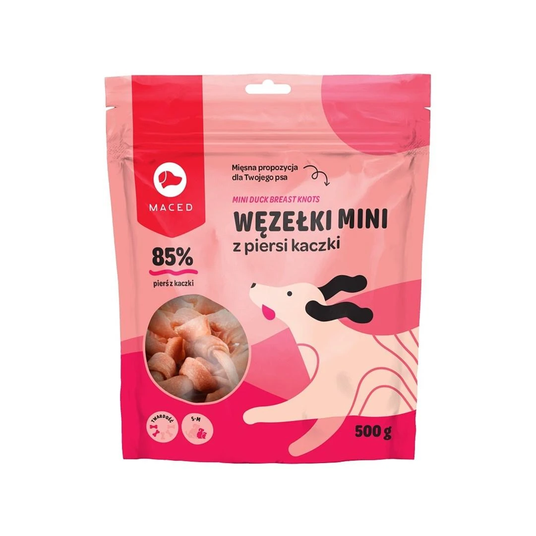 Šunų Skanėstai - MACED Mini Anties Krūtinėlės Mazgeliai 500g