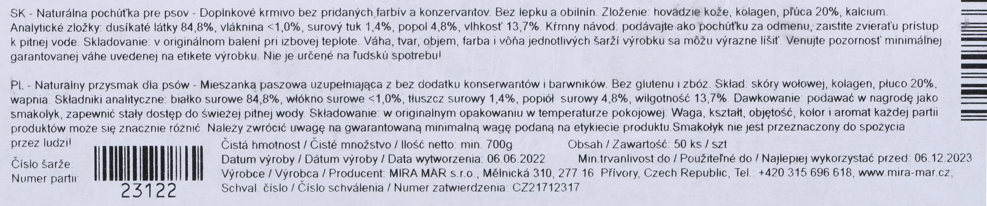 Maced MIRA MAR BOW WOW PLAUČIŲ VAMZDŽIAI 50 vnt.