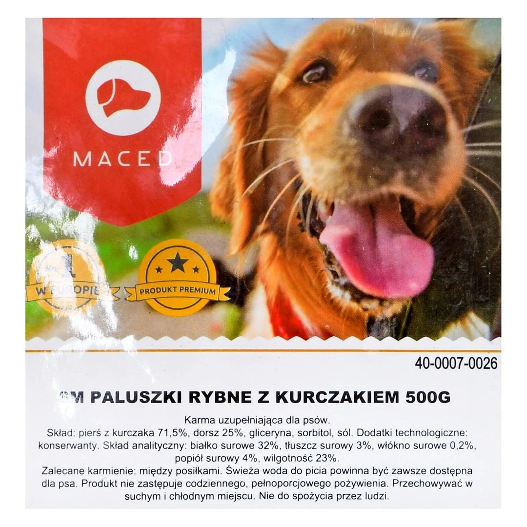 Maced PRZYSMAK ŠUNIUI Paluszki iš žuvies su KURCZAKIEM 500g
