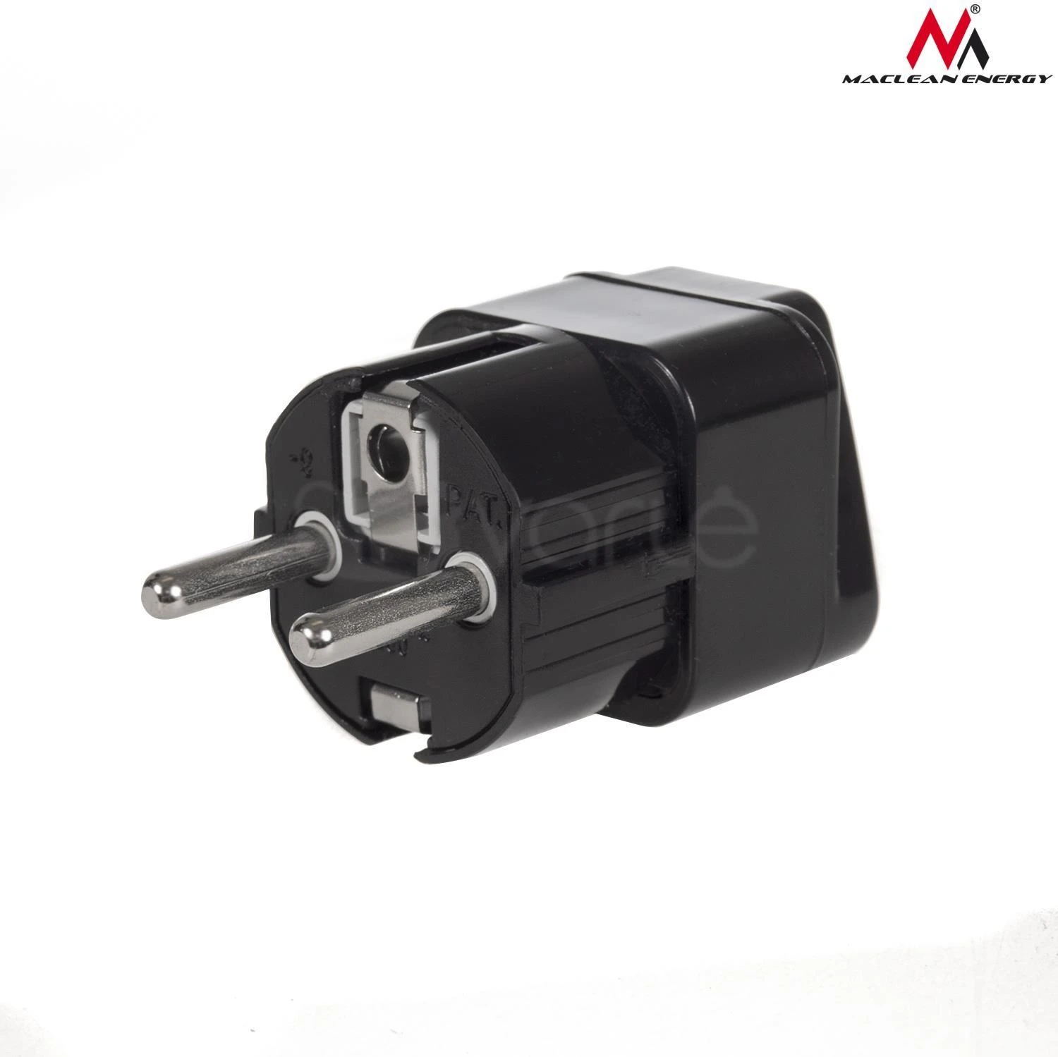 Maclean MCE155 juodas UK į EU elektros kištukinis adapteris