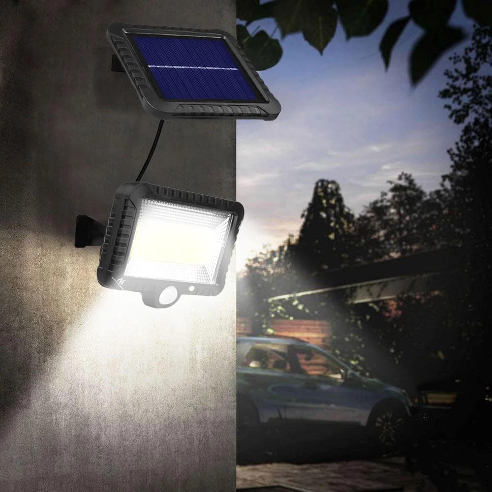Saulės šviesos diodų prožektorius su judesio detektoriumi Maclean MCE438, IP44, 5W, 400lm, 6000K, ličio akumuliatorius 1300 mAh, 5,5 V DC