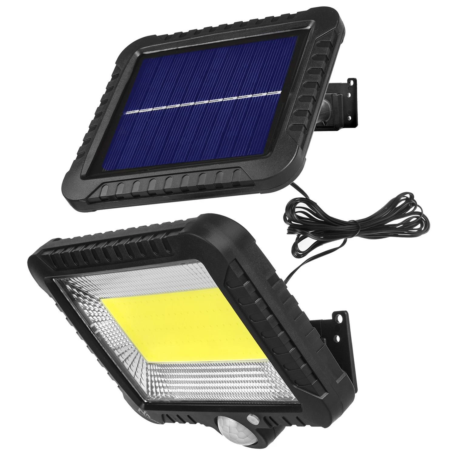 Saulės šviesos diodų prožektorius su judesio detektoriumi Maclean MCE438, IP44, 5W, 400lm, 6000K, ličio akumuliatorius 1300 mAh, 5,5 V DC