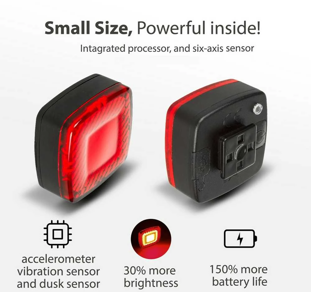 Lampka „Maclean“ LED galinis dviračio žibintas, prieblandos jutiklis, USB automatinis išsijungimas COB, maks. 125 lm, 450 mAh baterija, MCE355