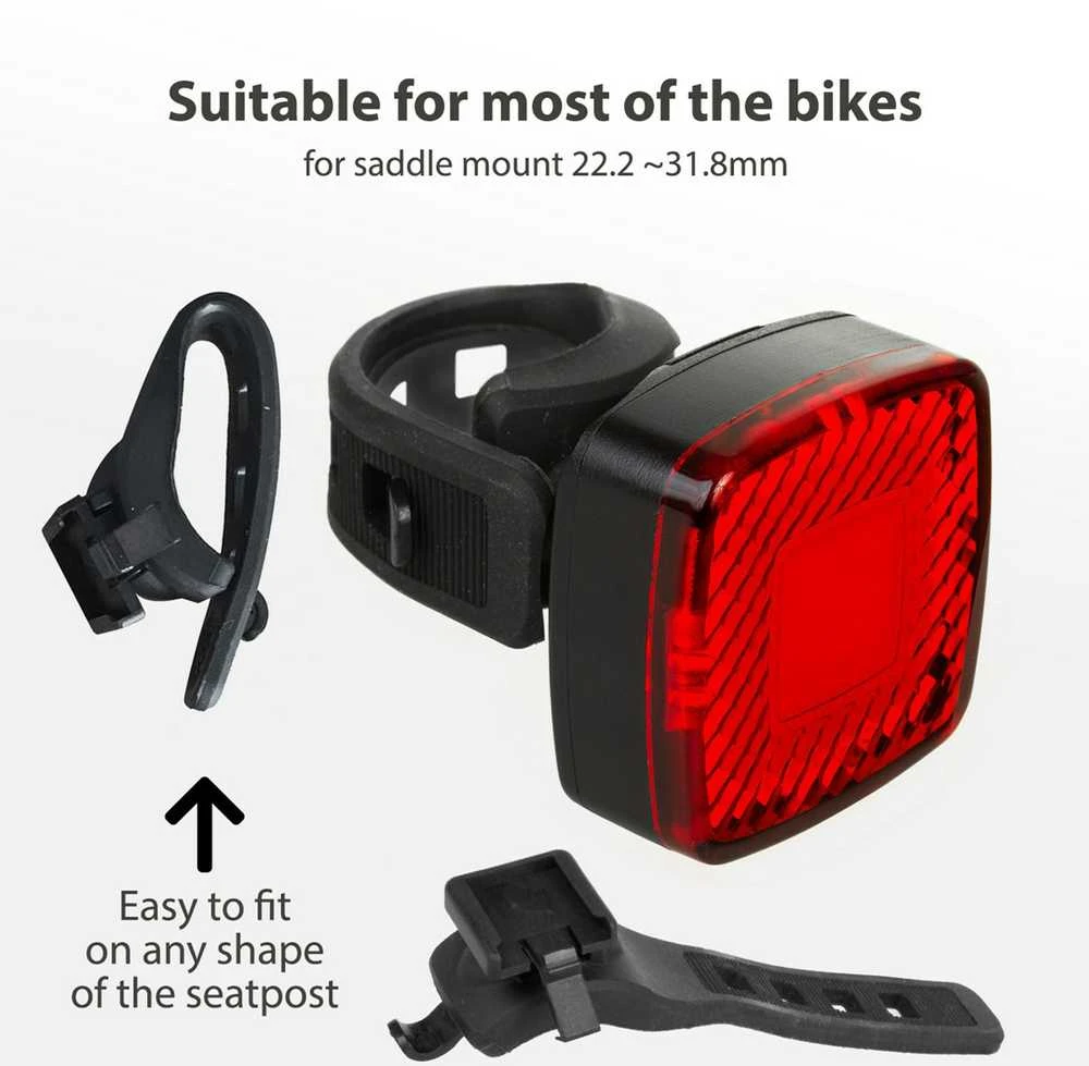Lampka „Maclean“ LED galinis dviračio žibintas, prieblandos jutiklis, USB automatinis išsijungimas COB, maks. 125 lm, 450 mAh baterija, MCE355