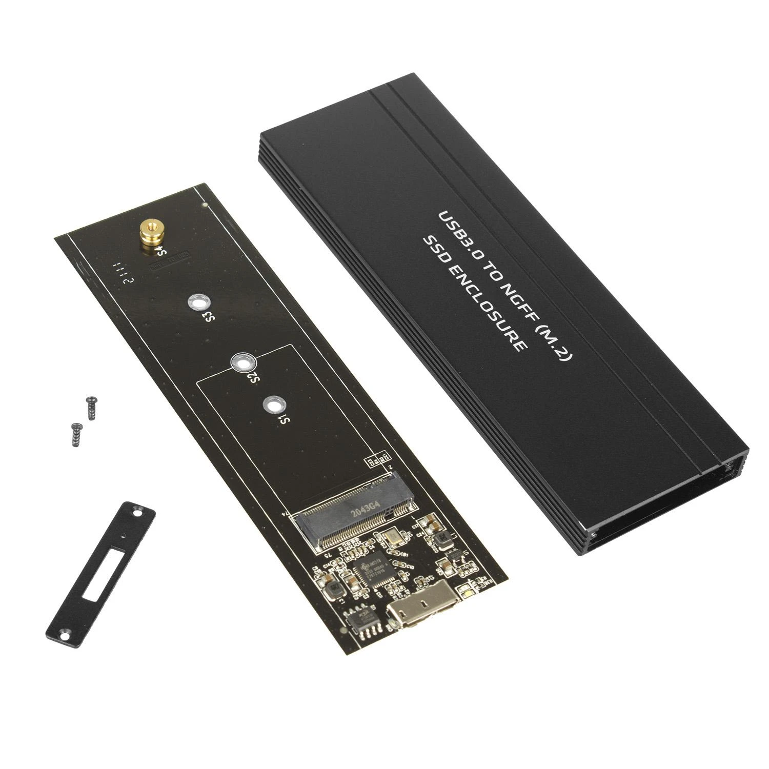 Maclean MCE582 SSD dėklo adapteris SSD M.2, NGFF, USB 3.0, dydžiai 2230/2240/2260/2280, aliuminio korpusas,