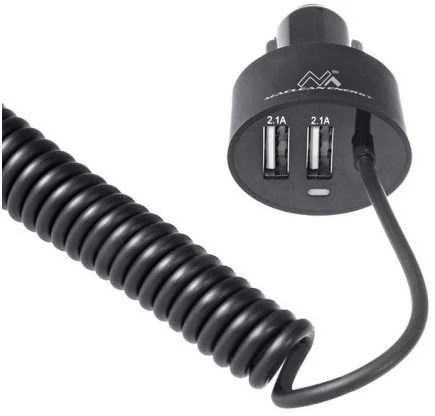 Maclean MCE76 37545 Automobilinis įkroviklis 2xUSB, 5.2A, „Lightning“ spiralė 1.8m