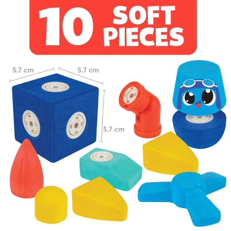 Clics toys MAGNETINIAI BLOKAI CLICS BLOCKAROO 301002 MAŽAS LĖKTUVIAS - PUTOLOŠINIAI BLOKAI ŽAIDIMUI VANDENYJE - 10 ELEMENTŲ