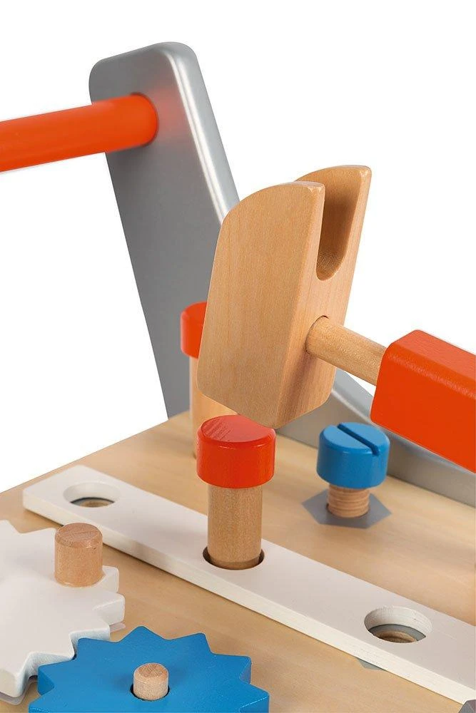 JANOD medinis magnetinis stumdukas-veiklos centras BRICO KIDS DIY TROLLEY