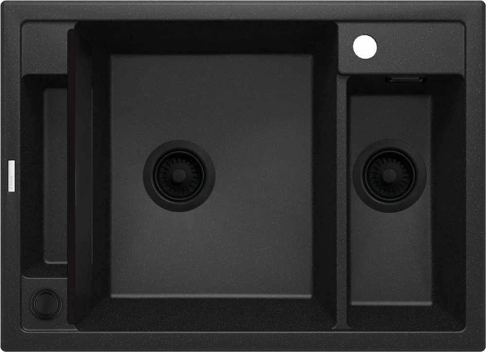 Deante granitinė virtuvinė plautuvė su magnetais Deante Magnetic ZRM G503, Metallic graphite