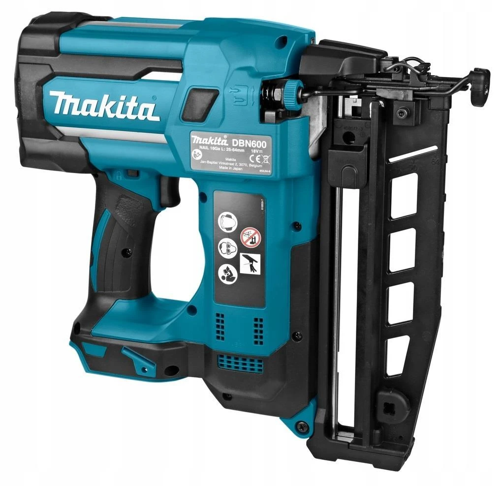 Makita DBN600Z viniakalė, šoninis vaizdas