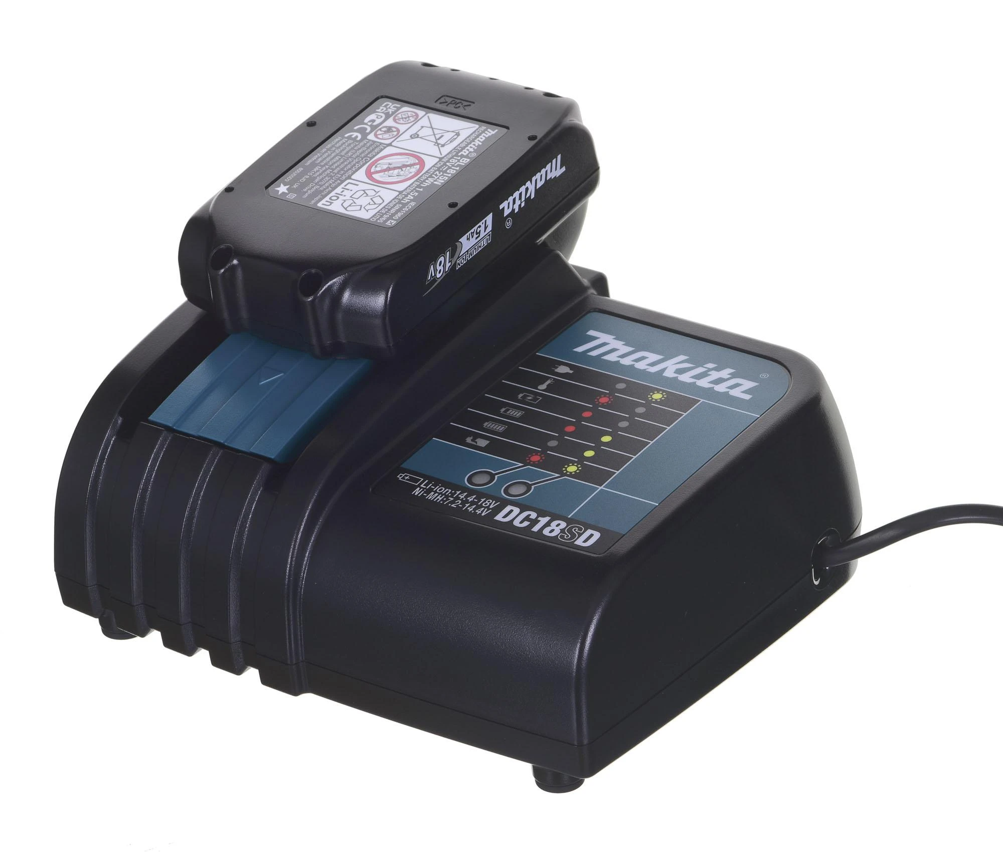 Makita DDF453SYE Akumuliatorinis gręžtuvas, 18 V, 2x 1,5Ah Li-ion, 42/27 Nm, 1,7kg
