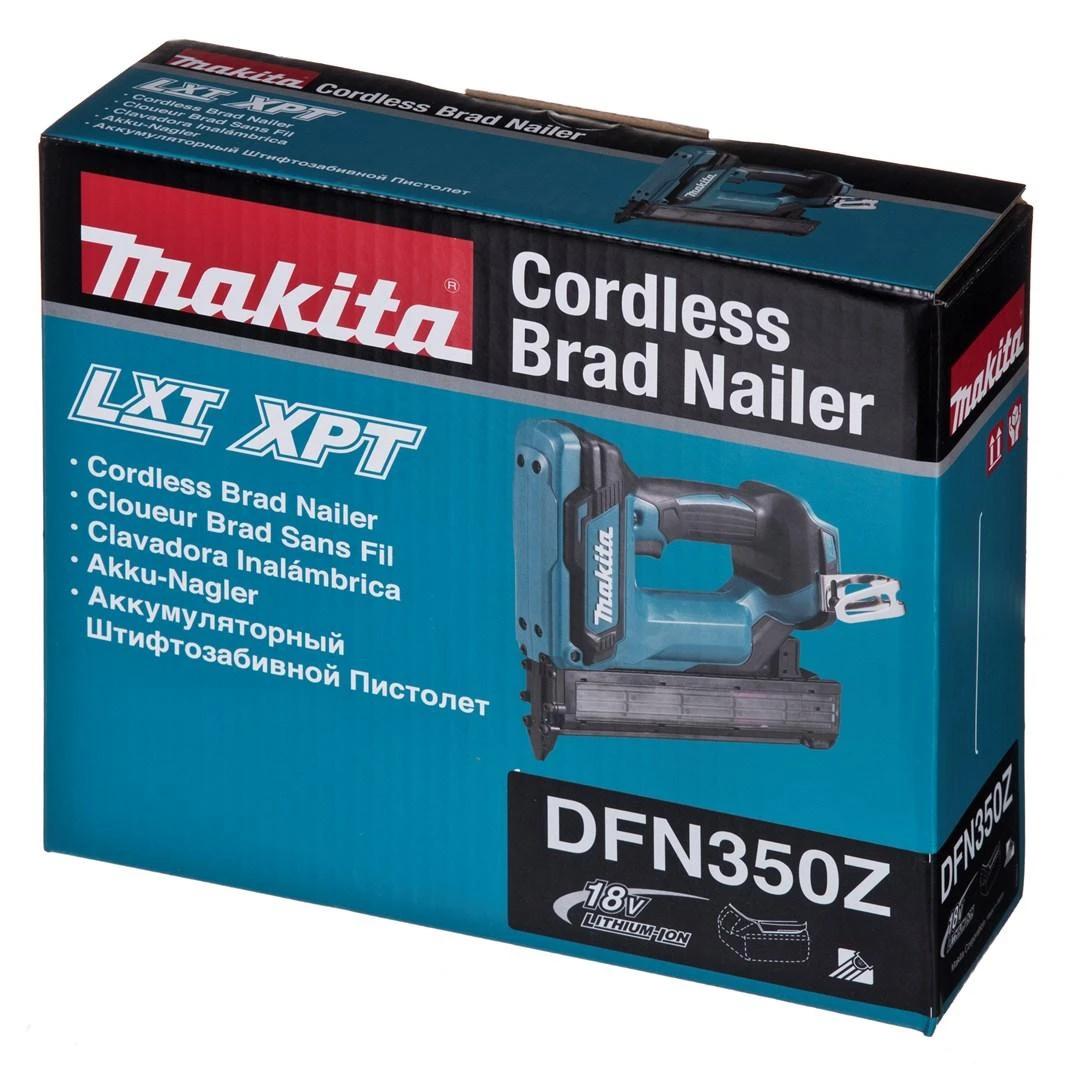 Makita DFN350Z Akumuliatorinis viniakalis 18V Li-Ion; 18 GA; 15/20/25/30/35mm; Be akumuliatorių ir kroviklio!
