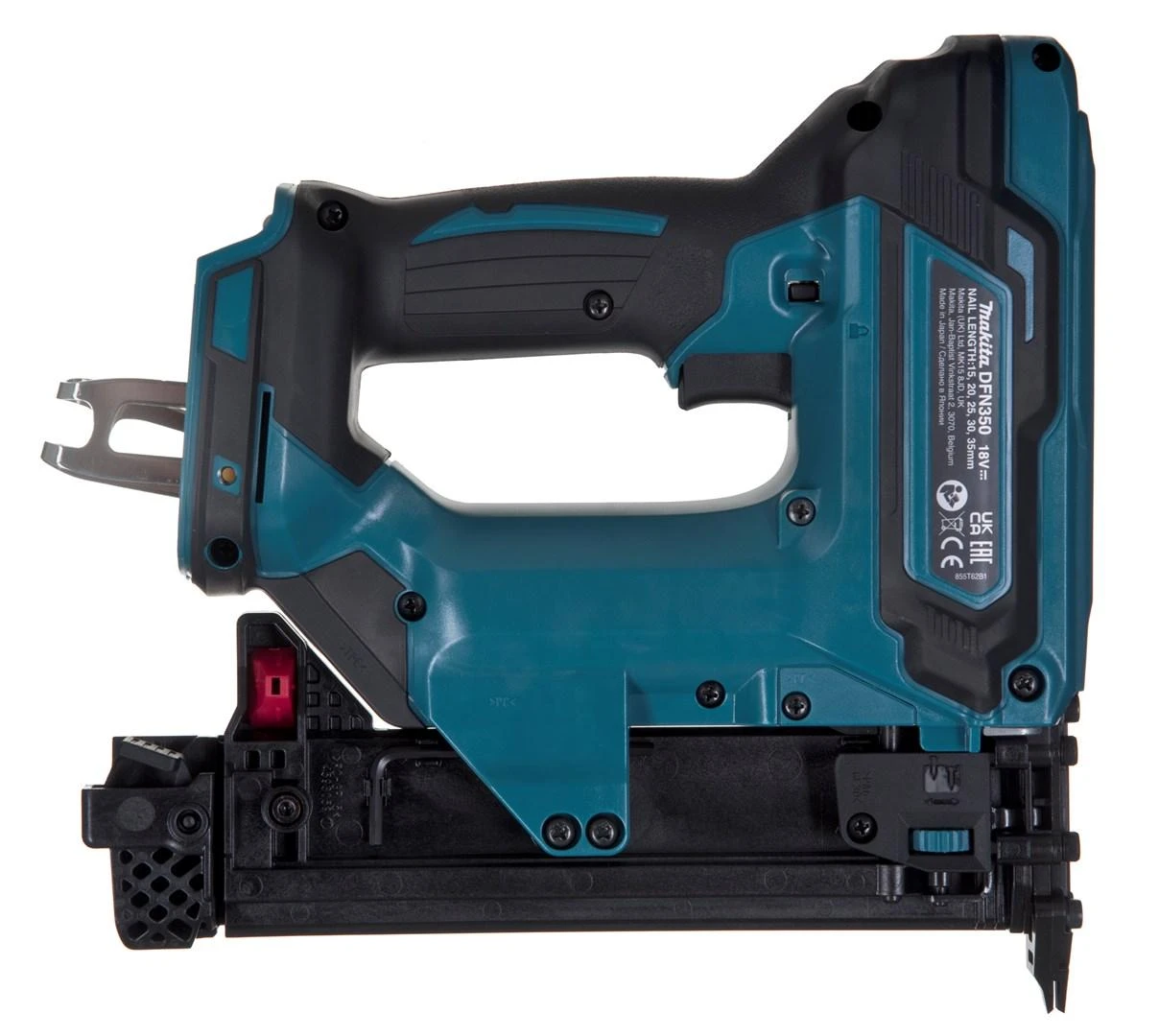 Makita DFN350Z Akumuliatorinis viniakalis 18V Li-Ion; 18 GA; 15/20/25/30/35mm; Be akumuliatorių ir kroviklio!