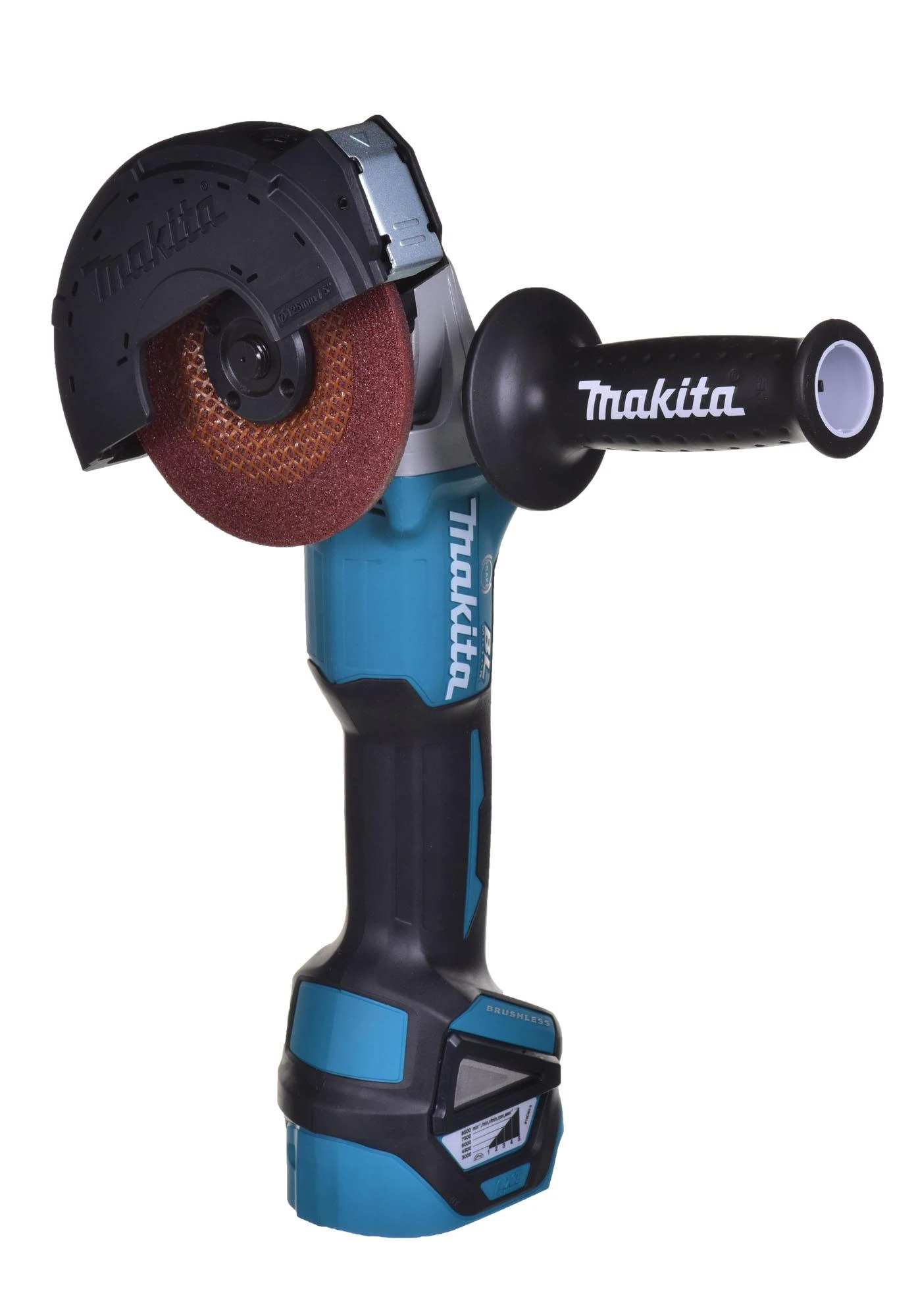 Makita kampinis šlifuoklis DGA513ZJ 18V 125mm be akumuliatoriaus ir kroviklio + lagaminas