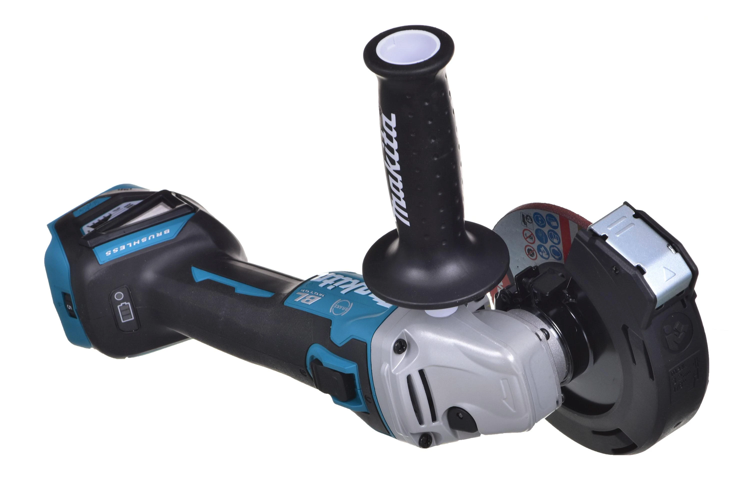 Makita kampinis šlifuoklis DGA513ZJ 18V 125mm be akumuliatoriaus ir kroviklio + lagaminas