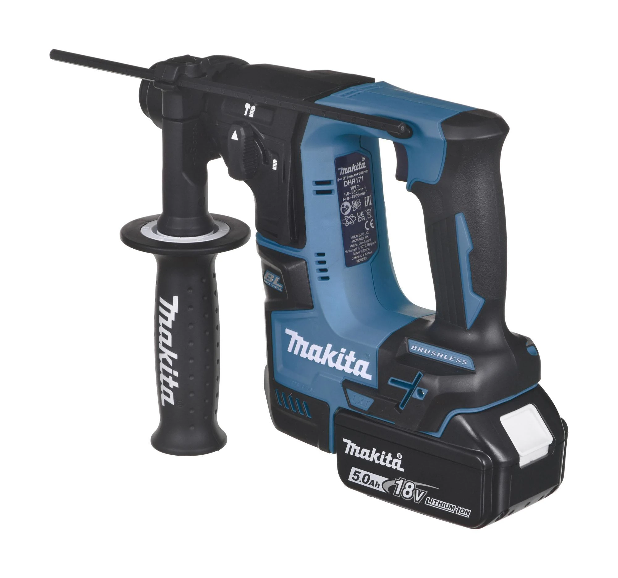 Perforatorius Makita DHR171RTJ; 18 V; 1,2 J; SDS-plus; 2x5,0 akum.