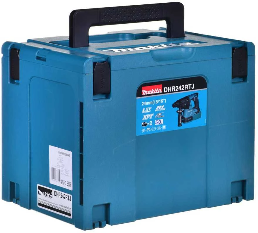 Akumuliatorinis perforatorius Makita DHR242RTJ; 2,0 J; SDS-plus; 18 V; 2x5,0 Ah akum.