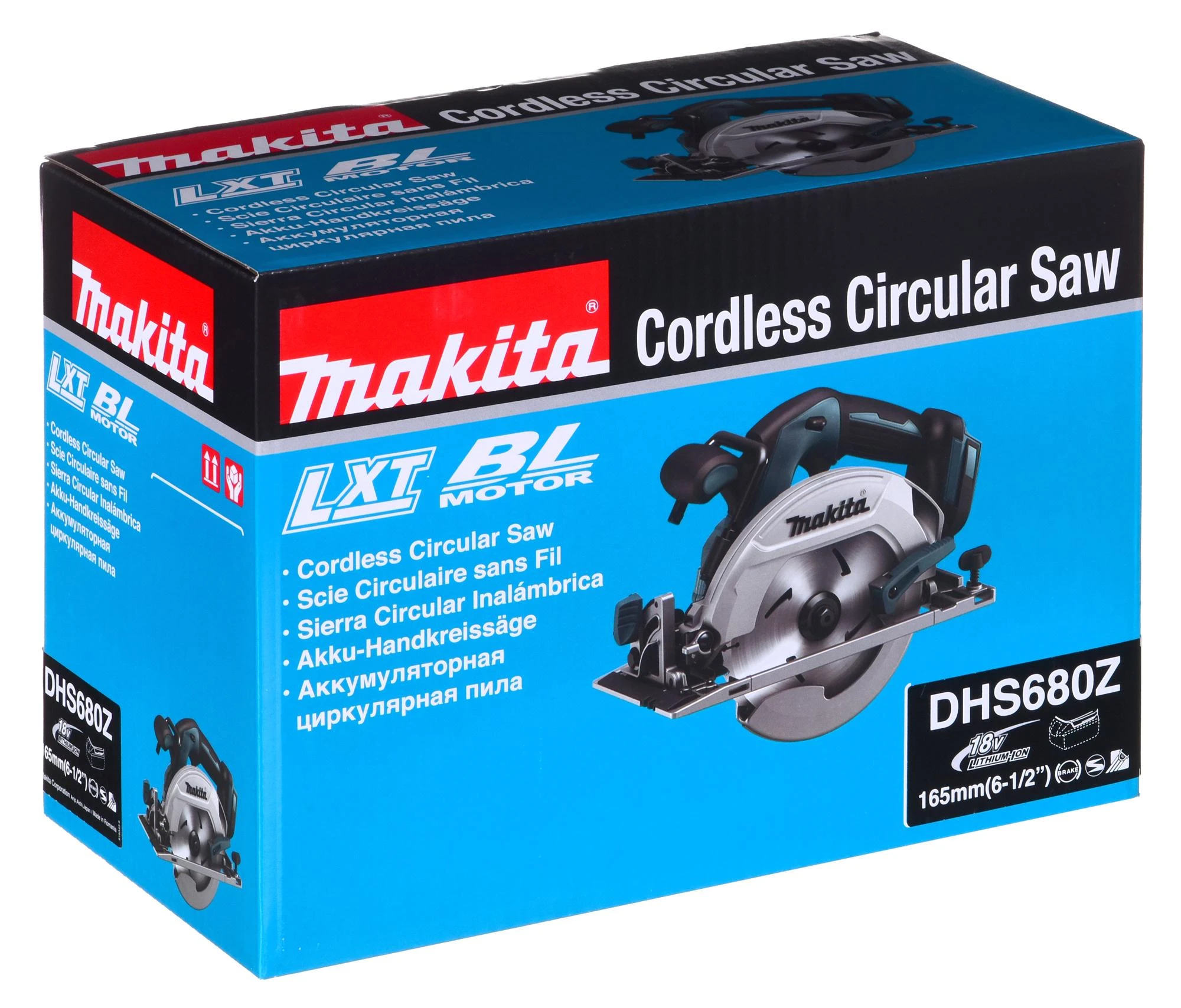Makita DHS680Z Akumuliatorinis diskinis pjūklas, 18 V, 57 mm, ø165x20, Be akumuliatorių ir kroviklio!