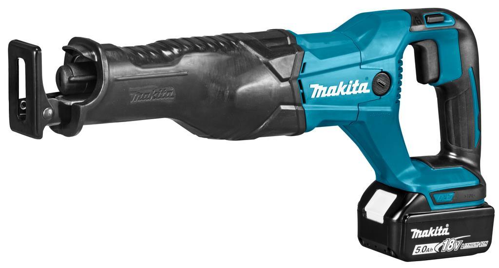 Akumuliatorinis tiesinis pjūklas Makita DJR186RTE; 18 V; 2x5,0 Ah akum.