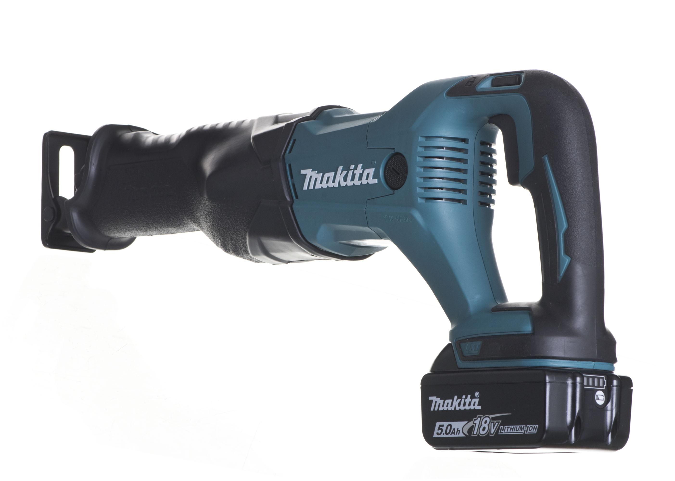 Akumuliatorinis tiesinis pjūklas Makita DJR186RTE; 18 V; 2x5,0 Ah akum.