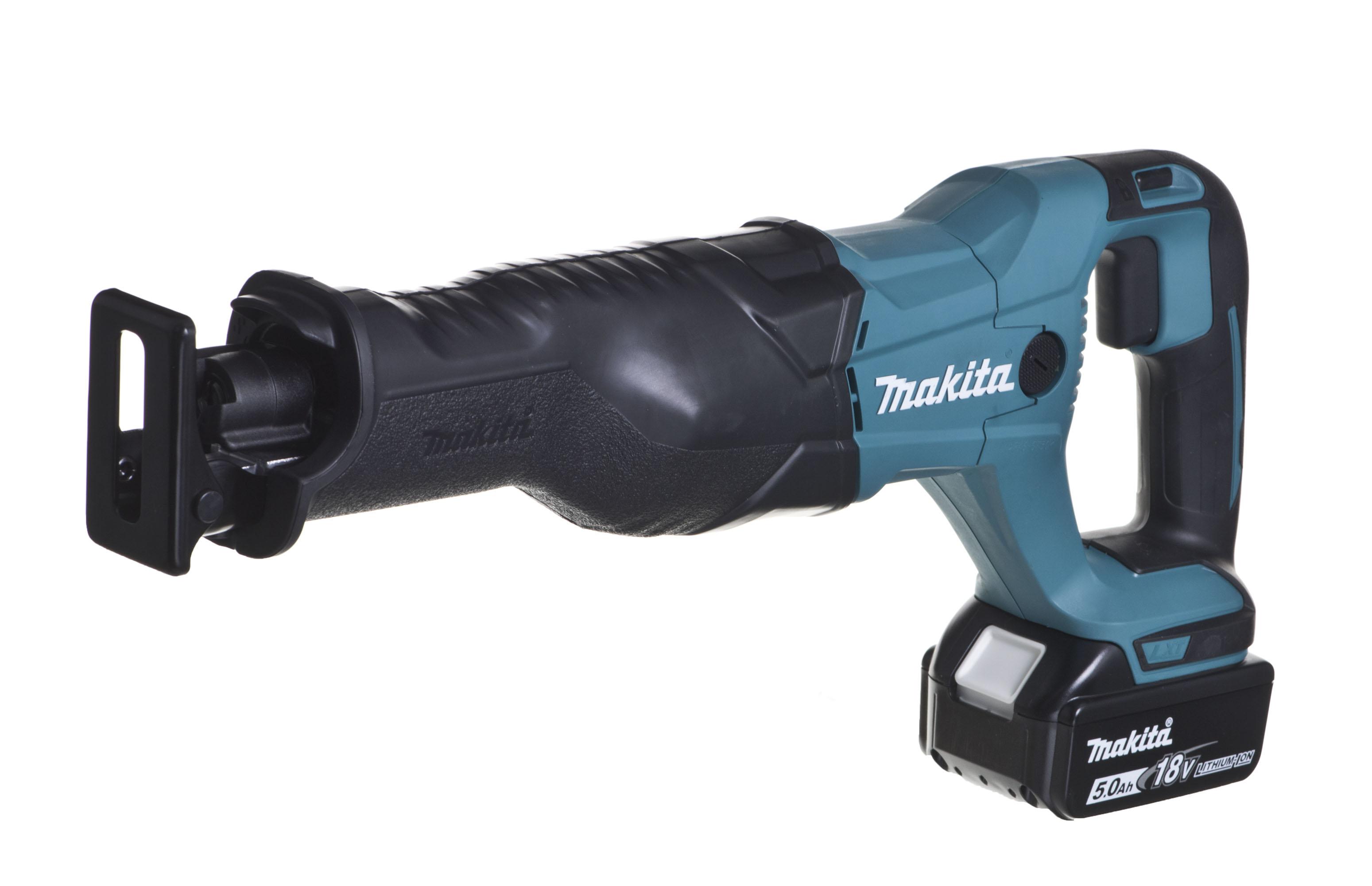 Akumuliatorinis tiesinis pjūklas Makita DJR186RTE; 18 V; 2x5,0 Ah akum.