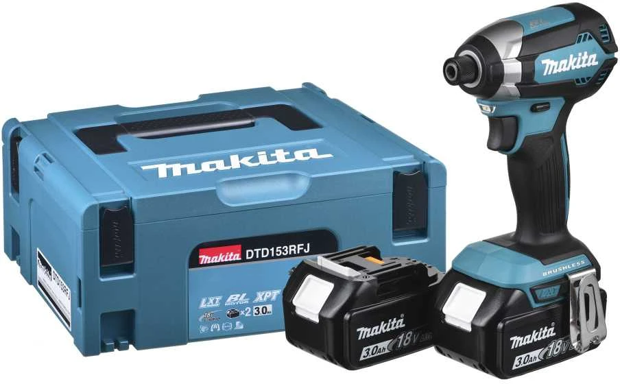 Makita smūginis suktuvas su 18V baterijomis ir lagaminu