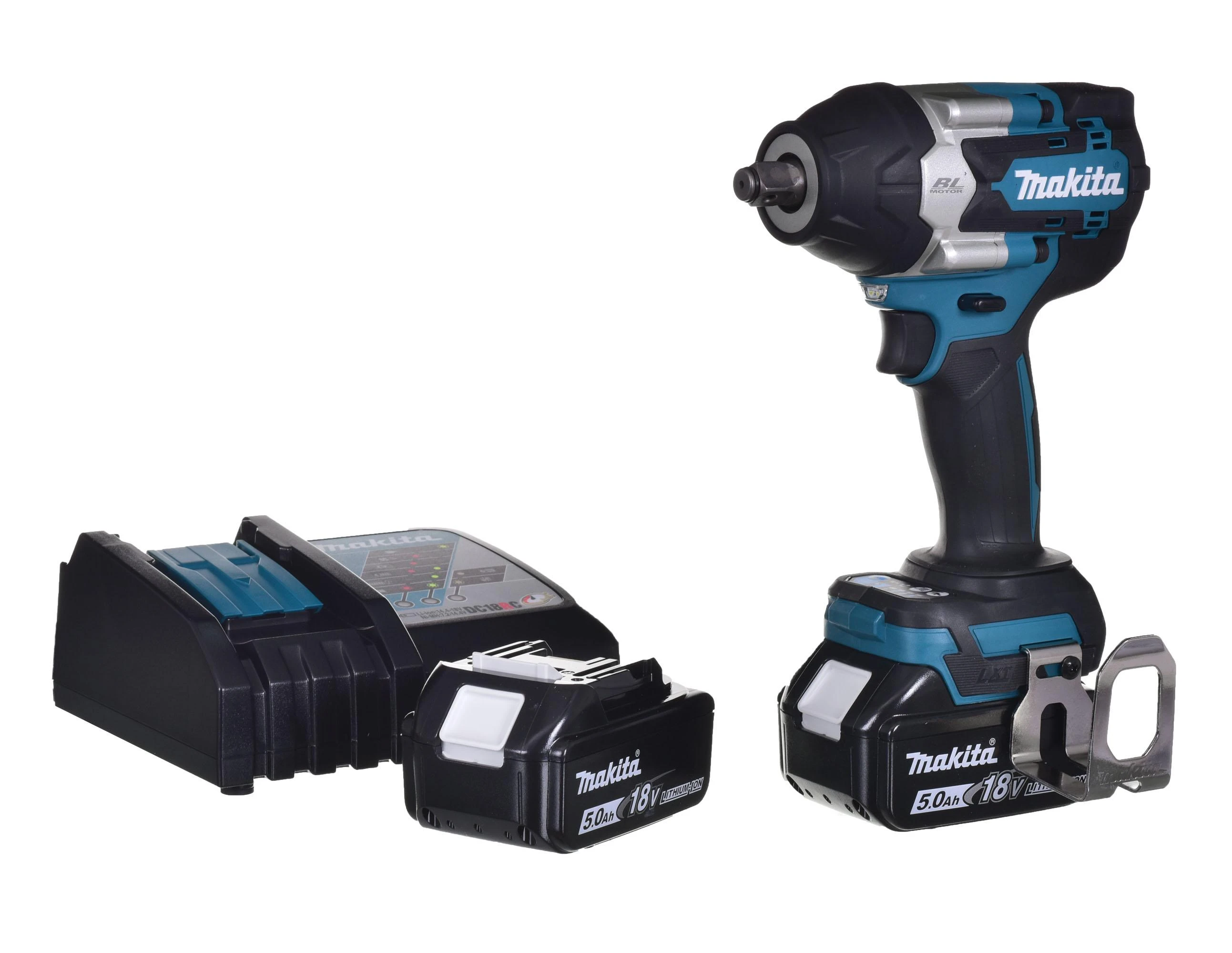 Makita DTW700RTJ Akumuliatorinis smūginis veržliasukis 18V, 2x5,0Ah Li-ion, 700/1000 Nm, 1/2", LED, MAKPACK